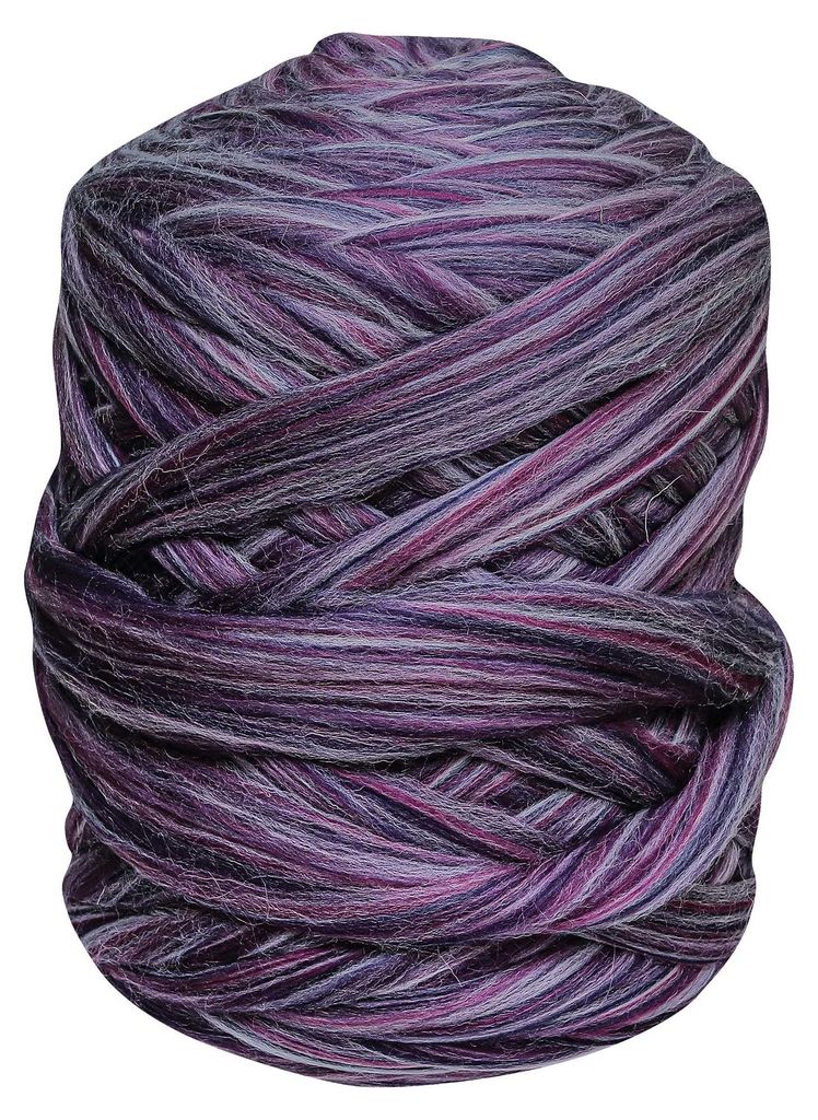1m Filzwolle meliert Märchenwolle Merino Nassfilzen Trockenfilzen Spinnen Meterware melange plum
