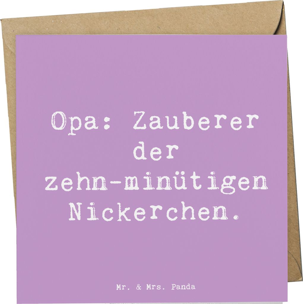 Mr. & Mrs. Panda Grußkarte Spruch Opa Nickerchenmeister - Lavendeltraum - Geschenk, Großpapa, herzerwärmende Sprüche, doppelkarte, faltkarte, I...