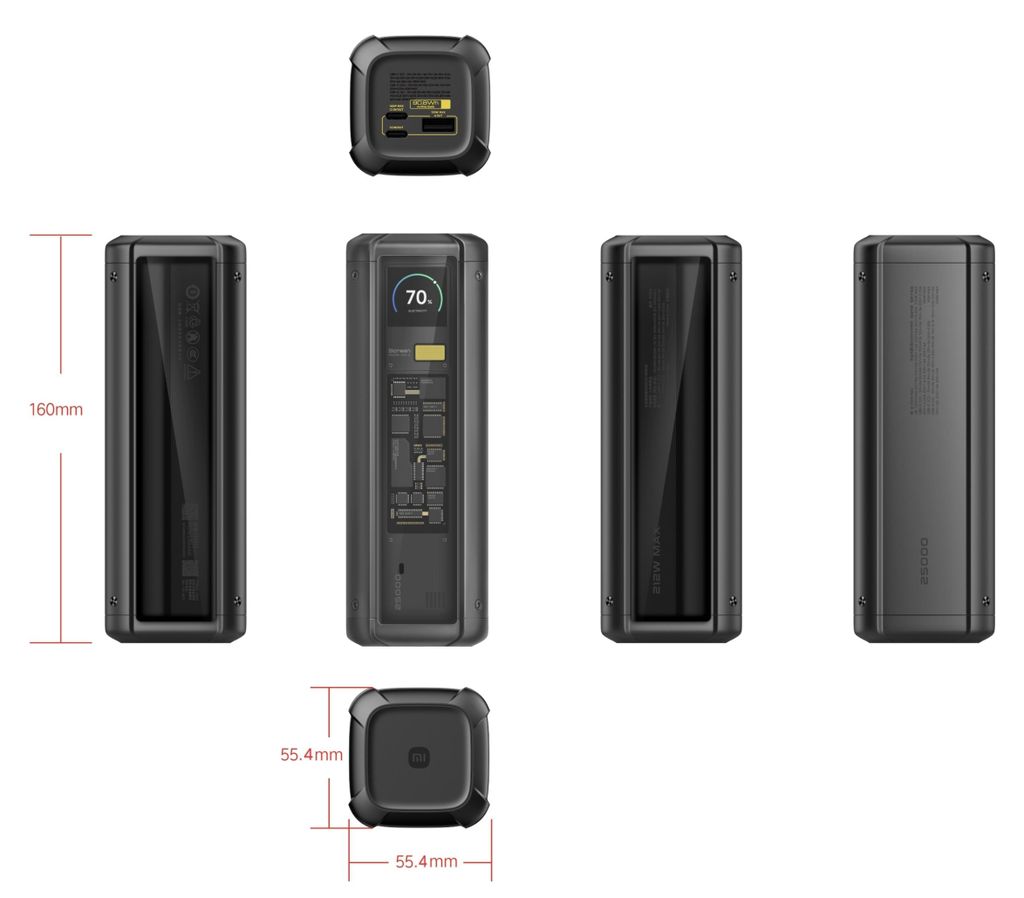 Xiaomi 212W Hyper Charge Power Bank 25000mAh GL Schwarz Produktbild 