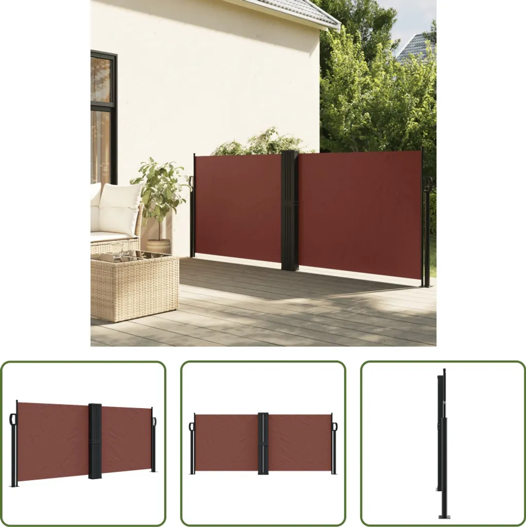 Tenda Laterale 6 Metri Marrone | Protezione Vento e Sole Balcone