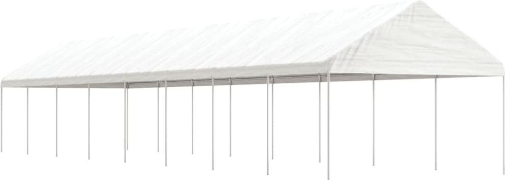 Pavillon mit Dach Weiß 17,84x4,08x3,22 m Polyethylen