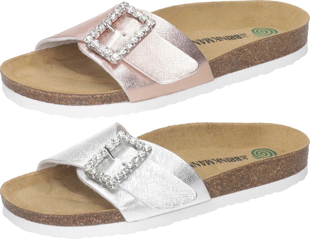 Dr. Brinkmann Damen Pantoletten Clogs Glitzersteine 700043, Größe:41 EU, Farbe:Rosa