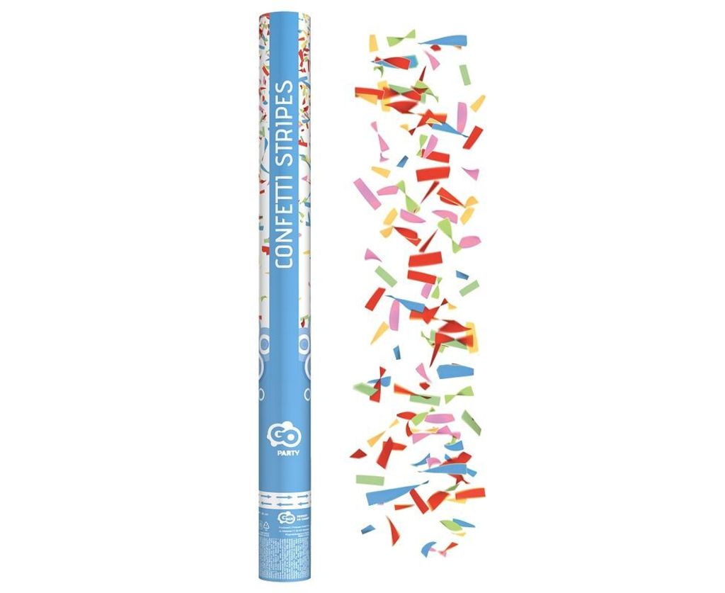 Pneumatische Konfettikanone 60 cm, Buntes Papierkonfetti, Produktbild 