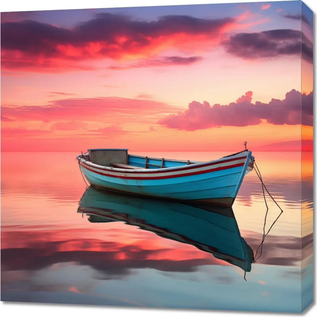 Arredamento Mare: Quadro 70x70 Calma prima della pesca Canvas
