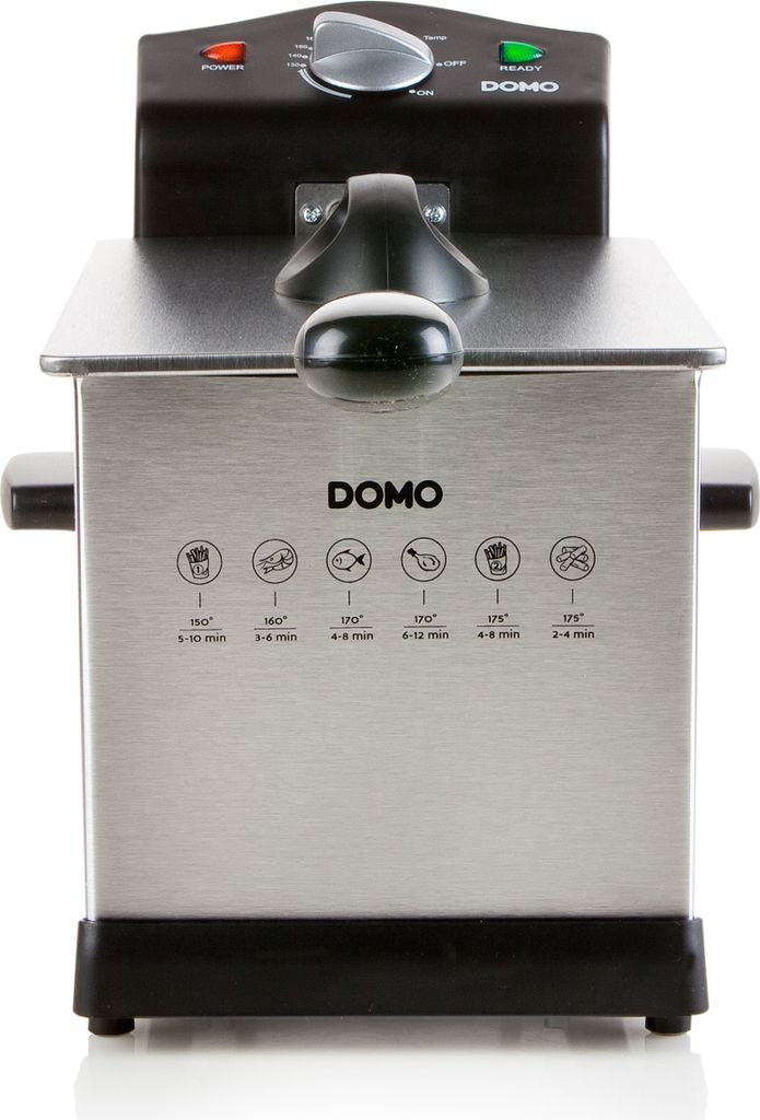 Domo DO514FR, Fritteuse, 3 l, 130 °C, 190 °C, Edelstahl, Produktbild 