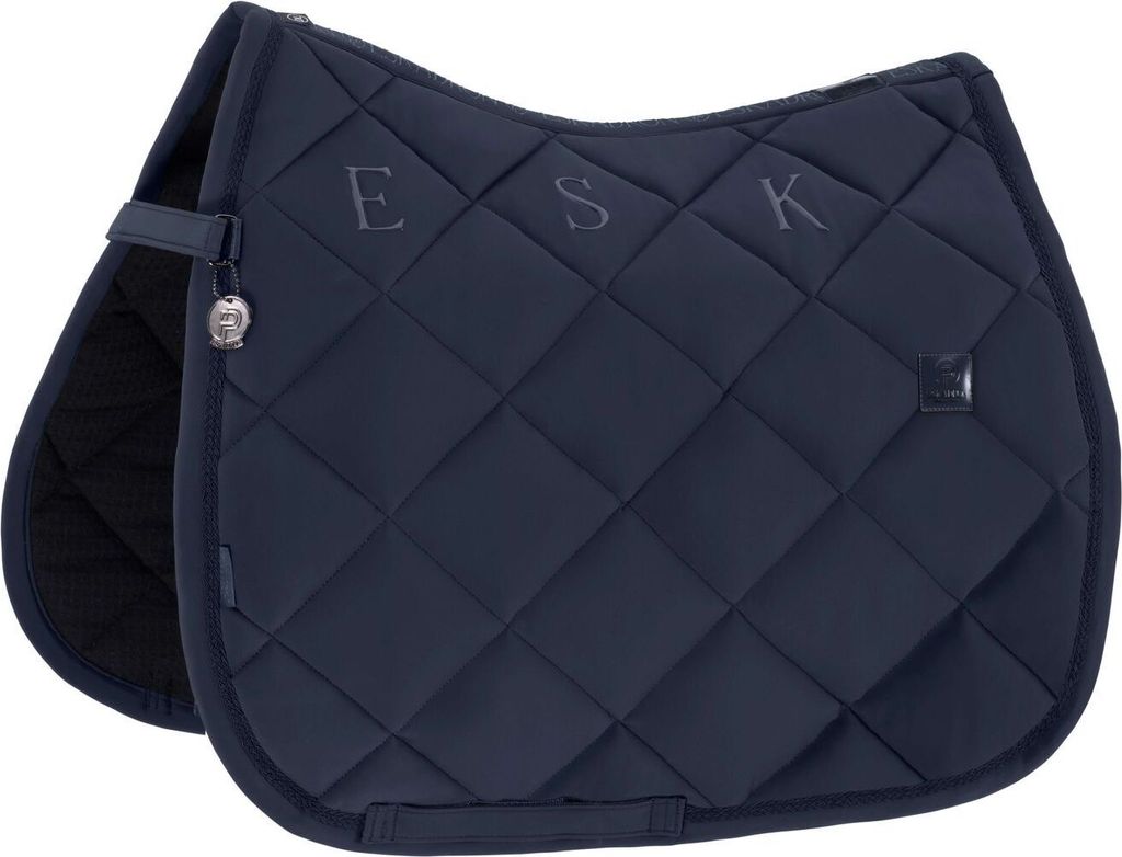 Eskadron Platinum Schabracke " PRO SOFT " mit edle geflochtene Kordel Form - Dressur Farbe - atlantic blue