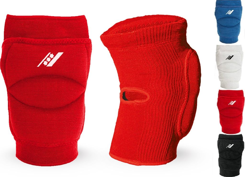 Rucanor Smash Knieschoner, 2 Stück Knieschutzer für Sport, Kniepolster mit Seitenaufprallsystem, Polyster, Unisex, XL, Rot