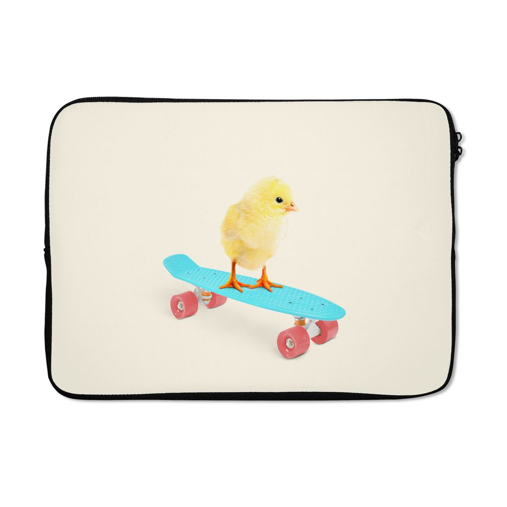 MuchoWow® Laptop Hülle 13 Zoll Küken - Gelb - Skateboard - Produktbild 