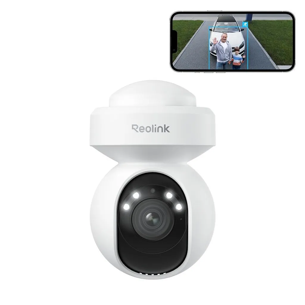 Telecamera di sorveglianza Reolink 4K 8MP Wi-Fi 6, panoramica e inclinazione, tracciamento automatico, rilevamento persone/veicoli/animali, zoom 3X, visione notturna a colori