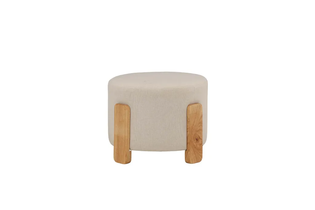 Pouf Tondo Coffey Marrone - Poggiapiedi Ø52,5 cm Tessuto Soft