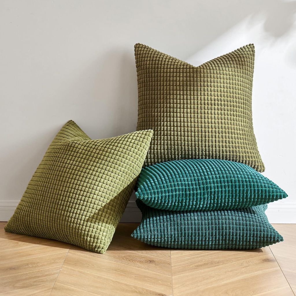 Set mit 4 Kissenbezügen aus Cord, geeignet für Sofakissen, Zierkissen, Kissenbezüge, dekorative Bezüge für Sofa, Sessel, Wohnzimmer, Schlafzim...