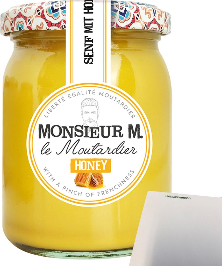 Monsieur M Honig Senf (200g Glas) + usy Block