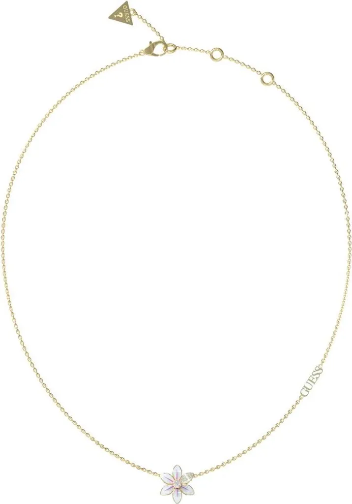 Bijou Collier Guess en Acier Doré pour Femme avec Cristaux Brillants