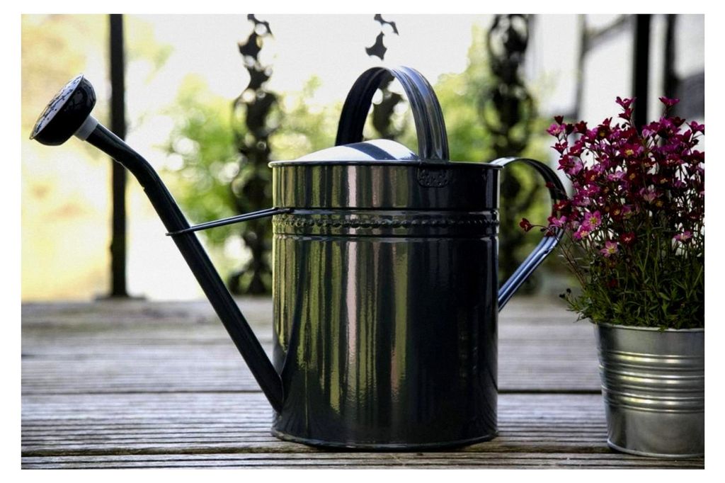 Gießkanne 10 Liter Anthrazit Metall Verzinkt