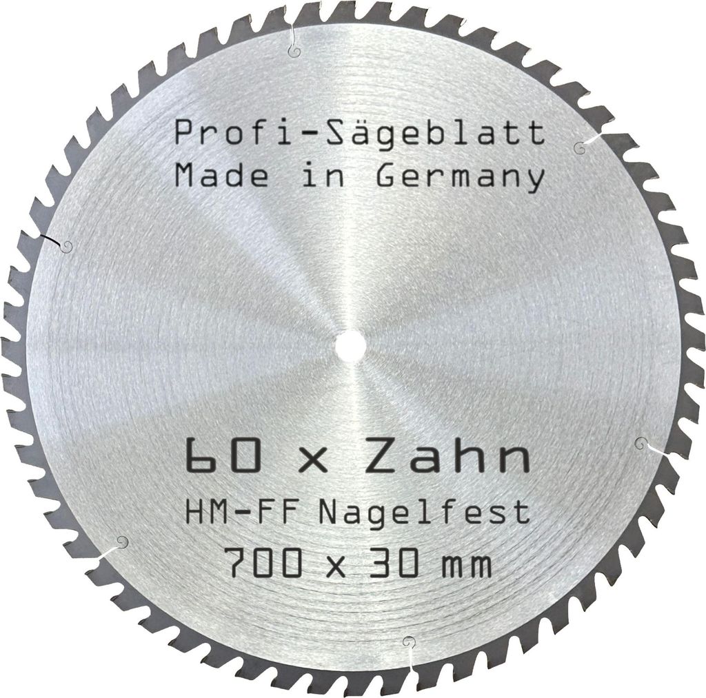 Hartmetall-Kreissägeblatt - 60 Zahn NAGELFEST - 700 mm x 30 Produktbild 