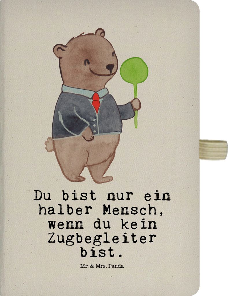 Mr. & Mrs. Panda Kladde Zugbegleiter Herz - Transparent - Geschenk, Reisetagebuch, notizbuch, Skizzenbuch, Tagebuch, A5