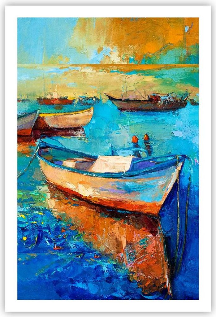 Poster - Poster ohne Rahmen - £ódŸ Hafen Bunt - 61x91,5 cm - Wand Bild - Wanddeko - Wandbilder - Kunstposter - Wandposter - Bilder - Kunstdruck ...