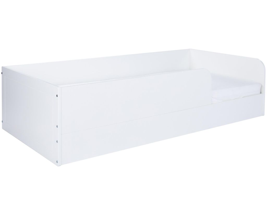 Bodenbett 90x200 cm Kinderbett Thilo – modernes Kinderbett Weiß / MDF