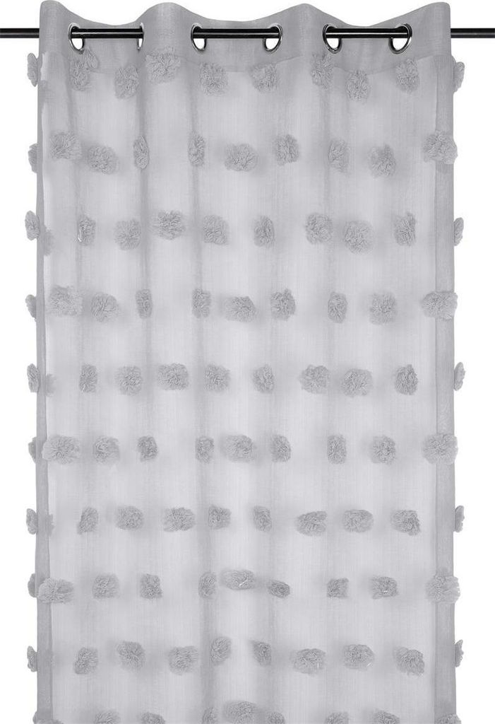 STOF Vorhang 140x260 Pompons silber Dekoration