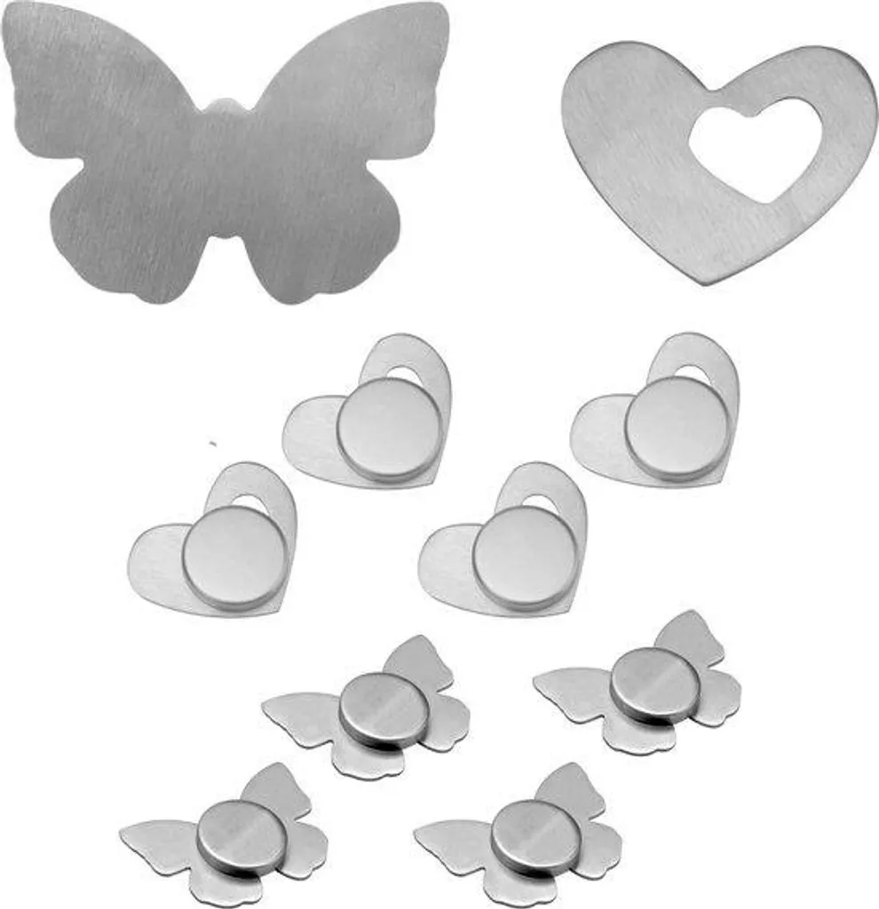 Lests de table inox motif papillon et amour avec pinces robustes x8