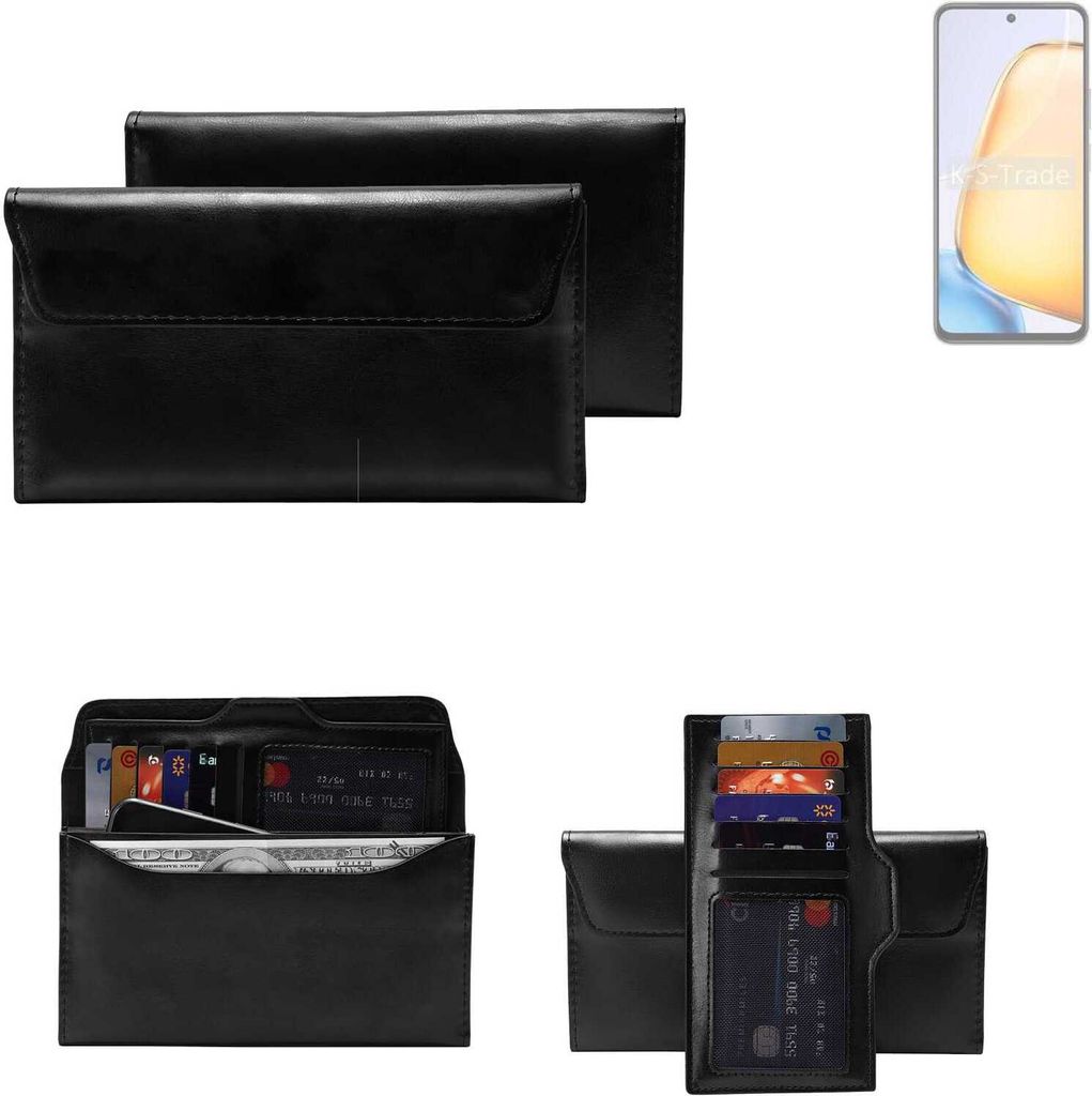 K-S-Trade Handy Hülle kompatibel mit Vivo Y58 5G Schutz Hülle Tasche Schutz Case Handytasche Kunstleder schwarz, 1x