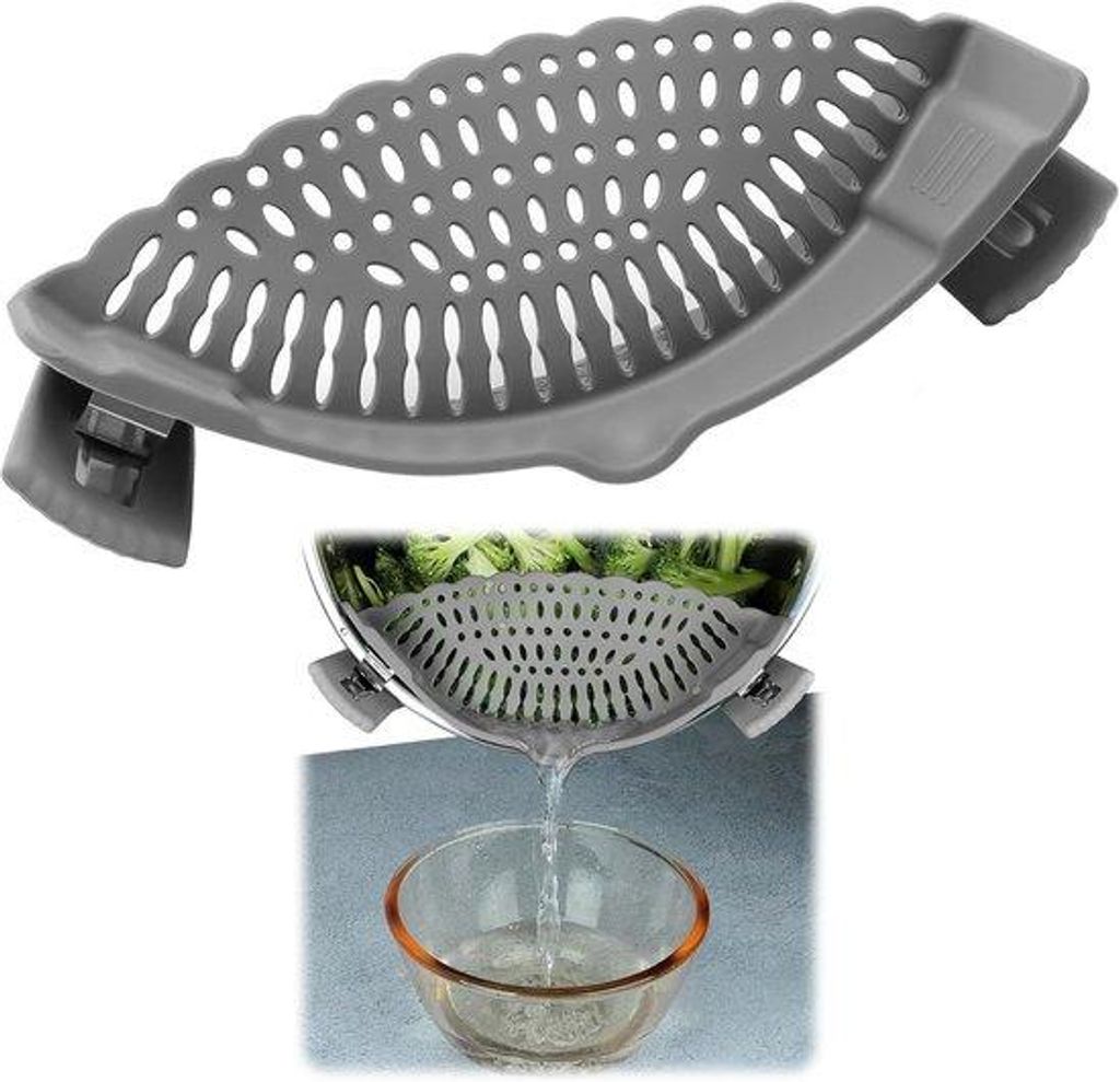 Silikonischer Pasta-Abtropfer - Hitzebeständiger Abtropfer für Gemüse und Nudeln