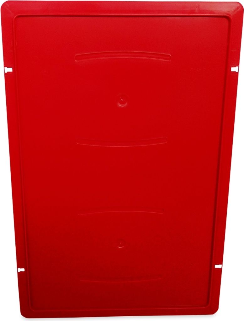 1 Stück Deckel für Gemüsekiste, Eurofleischerkiste, Stapelbox E1 E2 E3 rot (1xDeckel rot)