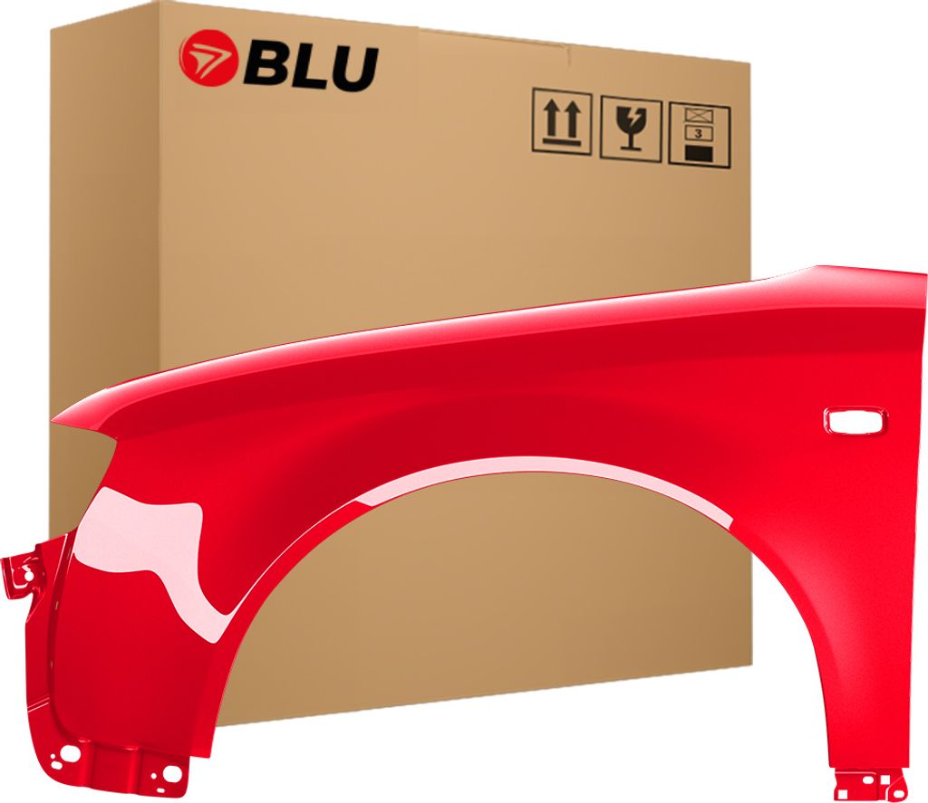 BLU Kotflügel Passend für Audi A4 B6 LZ3M Links Rot MisanoRot | 2000-2004 | Vorderseite Vorne | Lackiert | Einbaufertig