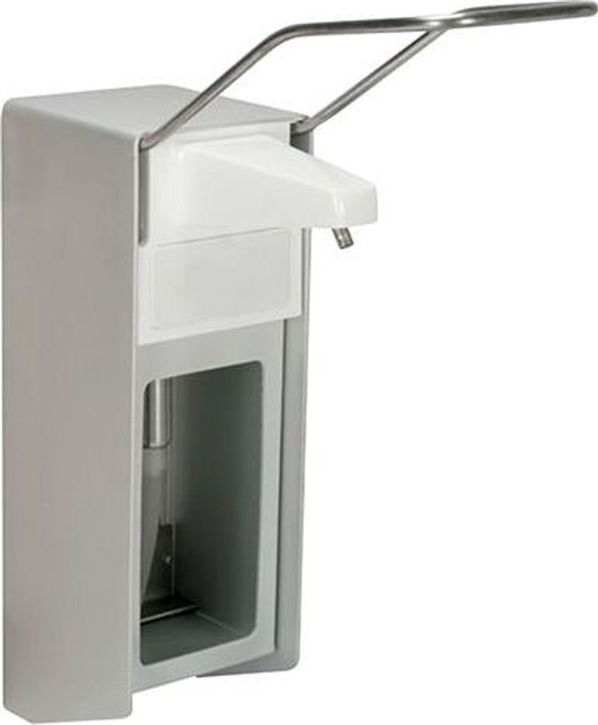 Body Products Wandspender 27,5 cm x 8,5 cm x 23,5 cm Aluminium 500 ml, Langarmhebel 93047 Desinfektionsmittelspender Seifenspender Eurospender