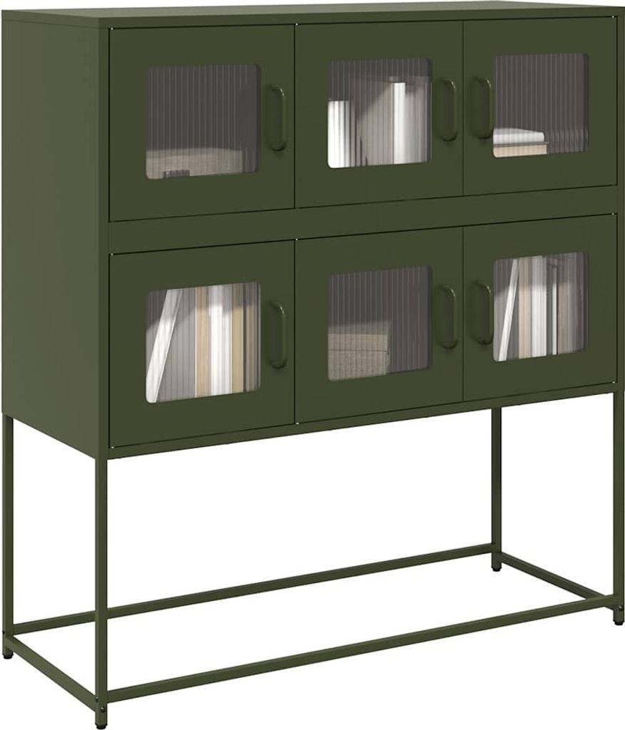 Maison Exclusive - Sideboard Olivgrün 100,5x39x107 cm Kaltgewalzter Stahl