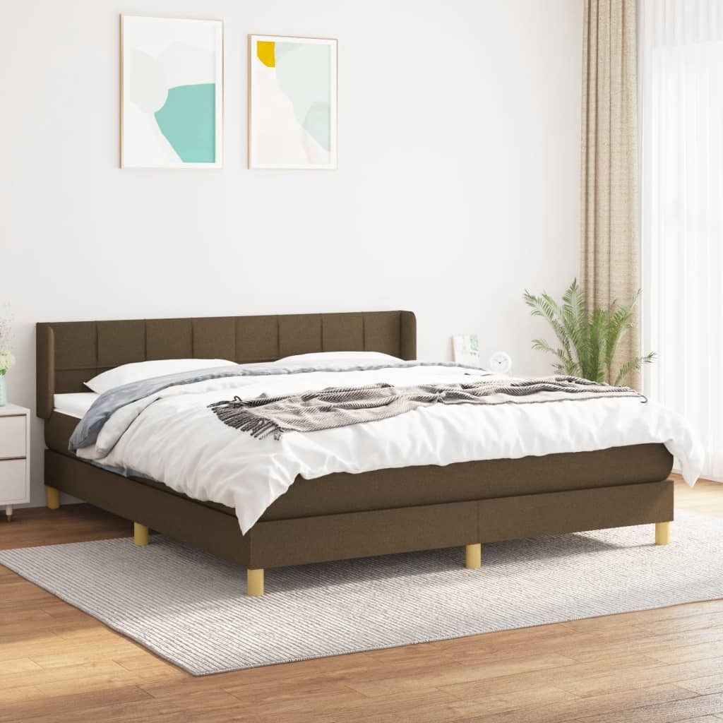 "2026 Promotion" Boxspringbett mit Matratze - Dunkelbraun - 160x200 cm - Stoff - Polsterbett CC6883