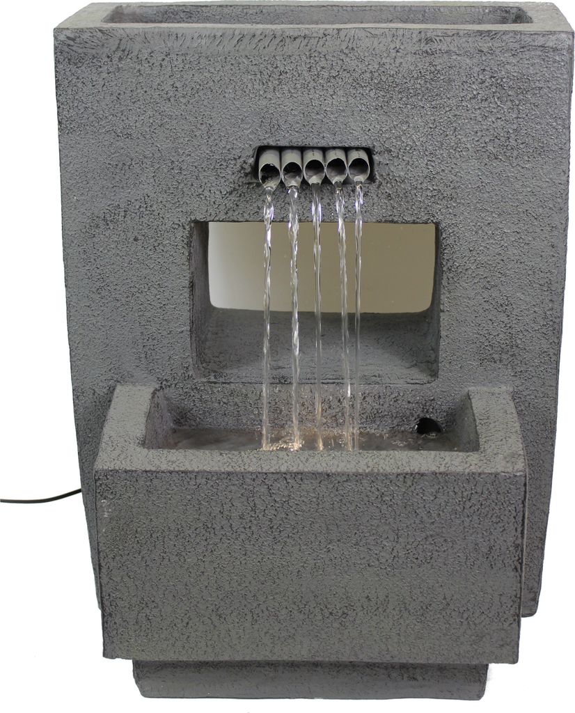 Gartenbrunnen mit Beleuchtung bepflanzbar Betonoptik 57 cm Produktbild 4