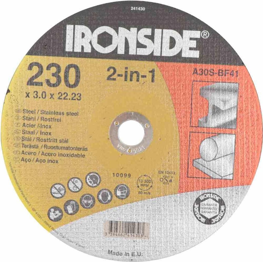 Ironside IR241430, Schneidedisk, Flache Mitte, Metall, Produktbild 