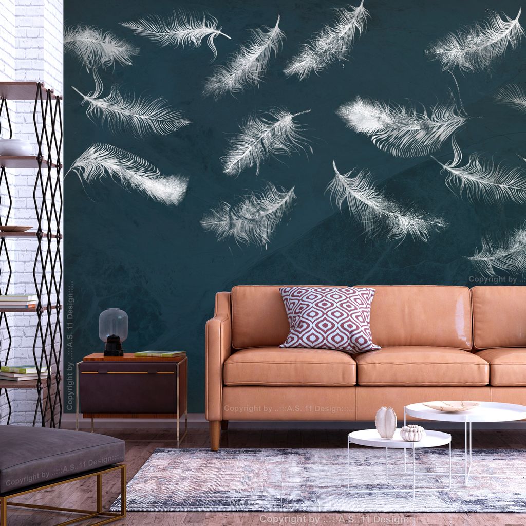Vlies Fototapete Feder 400x280 cm Tapeten Wandtapete XXL Boho Abstrakt Ornament a-A-10125-a-c