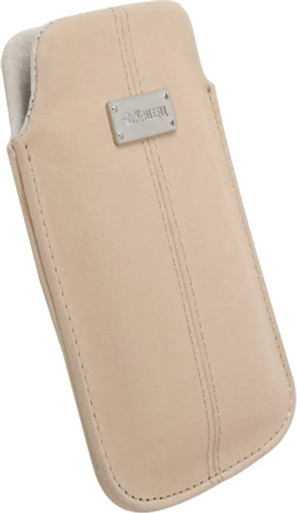 Luna Mobile Pouch L: Il Calore del Nubuck Sabbia per il tuo Smartphone