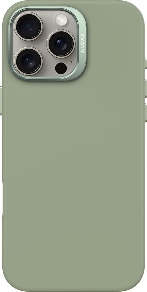 DECODED Hülle für iPhone 16 Pro Max, Soft-Touch Silikon, Antimikrobielle Beschichtung, MagSafe Kompatibel, Schutzhülle, Handyhülle, Jade Grün