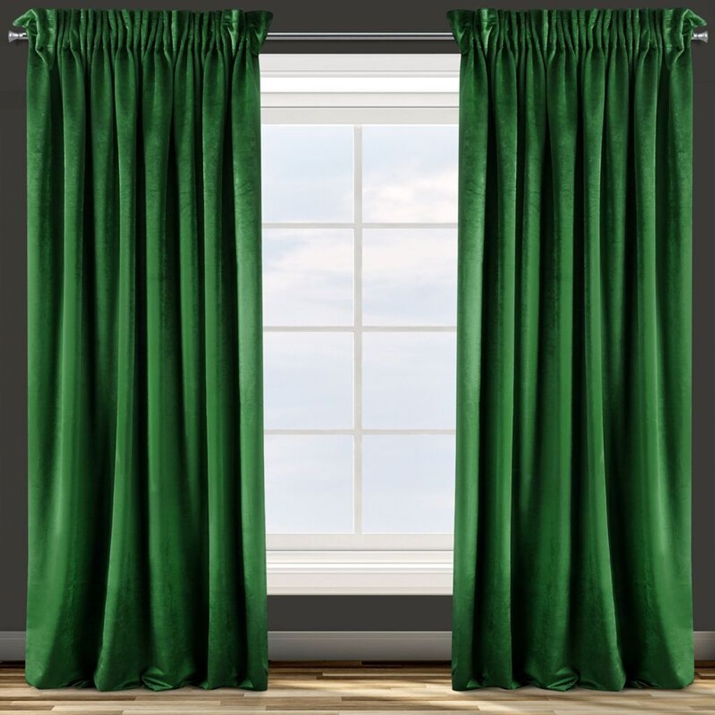 Design91 Vorhang TAYLOR grün 140x270 cm Kräuselband Tunnelzug Tunneldurchzug