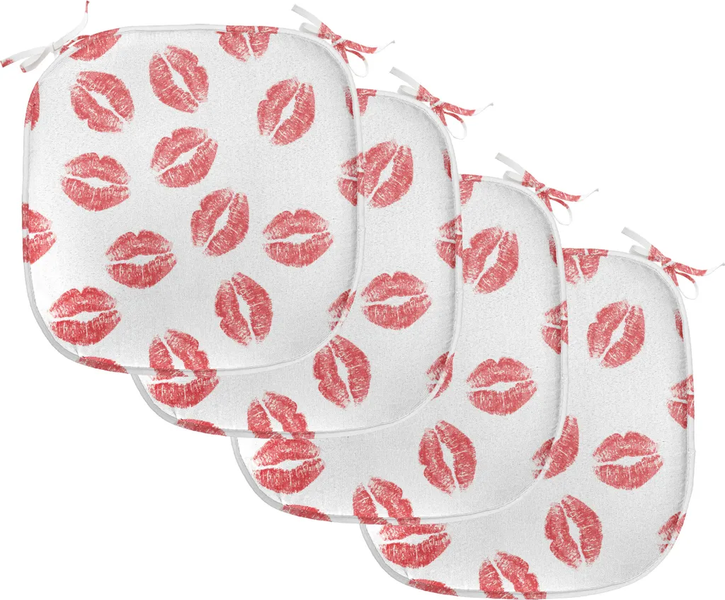 Galettes de Chaise Imperméables Motif Bisous pour Salle à Manger x4