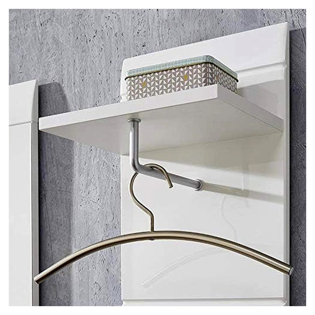 Garderobenpaneel Set 2-teilig Hochglanz weiß, B/H/T 80/153/23cm