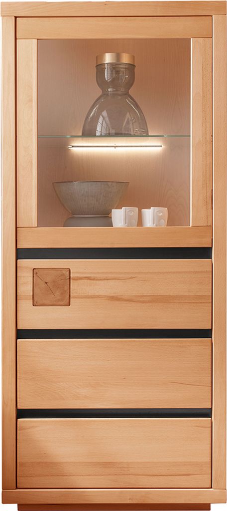 Highboard 65 cm breit modern in massiver Buche geölt WINCHESTER-69