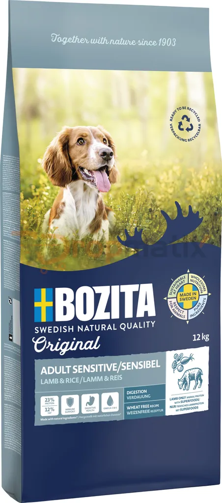 Bozita Original Adult Sensitive Agnello e Riso 12kg | Crocchette Naturali