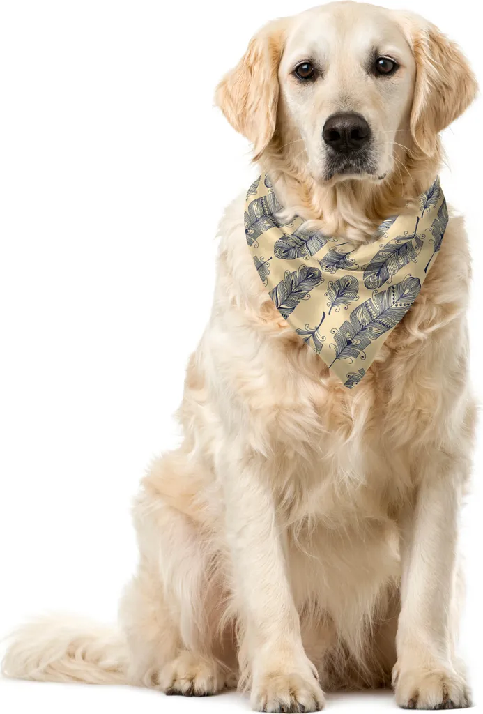 Bandana ABAKUHAUS Piume Blu 40x40cm - Foulard Cane Lavabile e Morbido