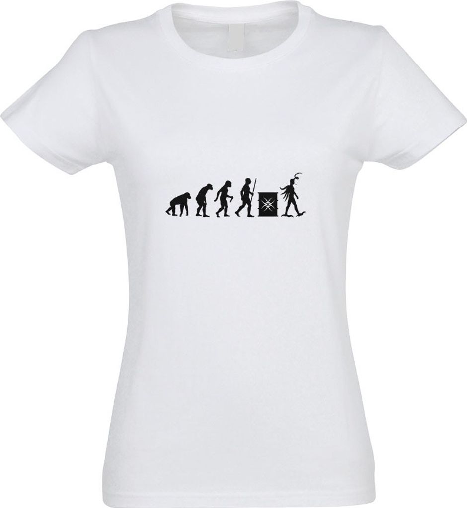 Kiwistar - T-Shirt tailliert - Damen - Weiss - Mutation Evolution - mit Motiv Bedruckt - Funshirt Design - Sport - Freizeit - Damen - S