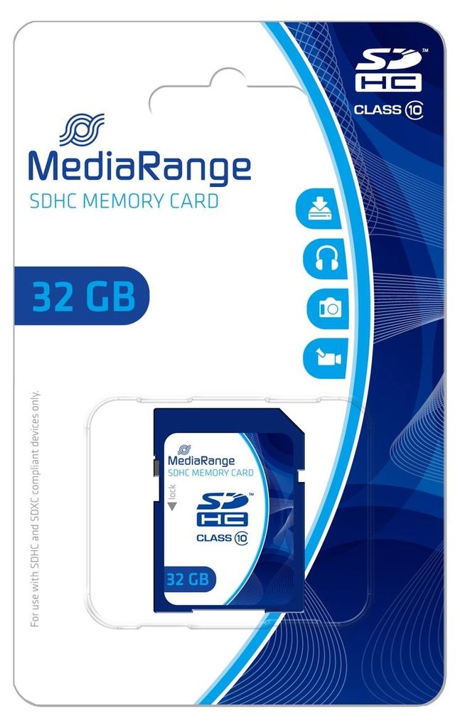 MediaRange SD Speicherkarte 32GB SDHC Klasse 10 Obrázok produktu 