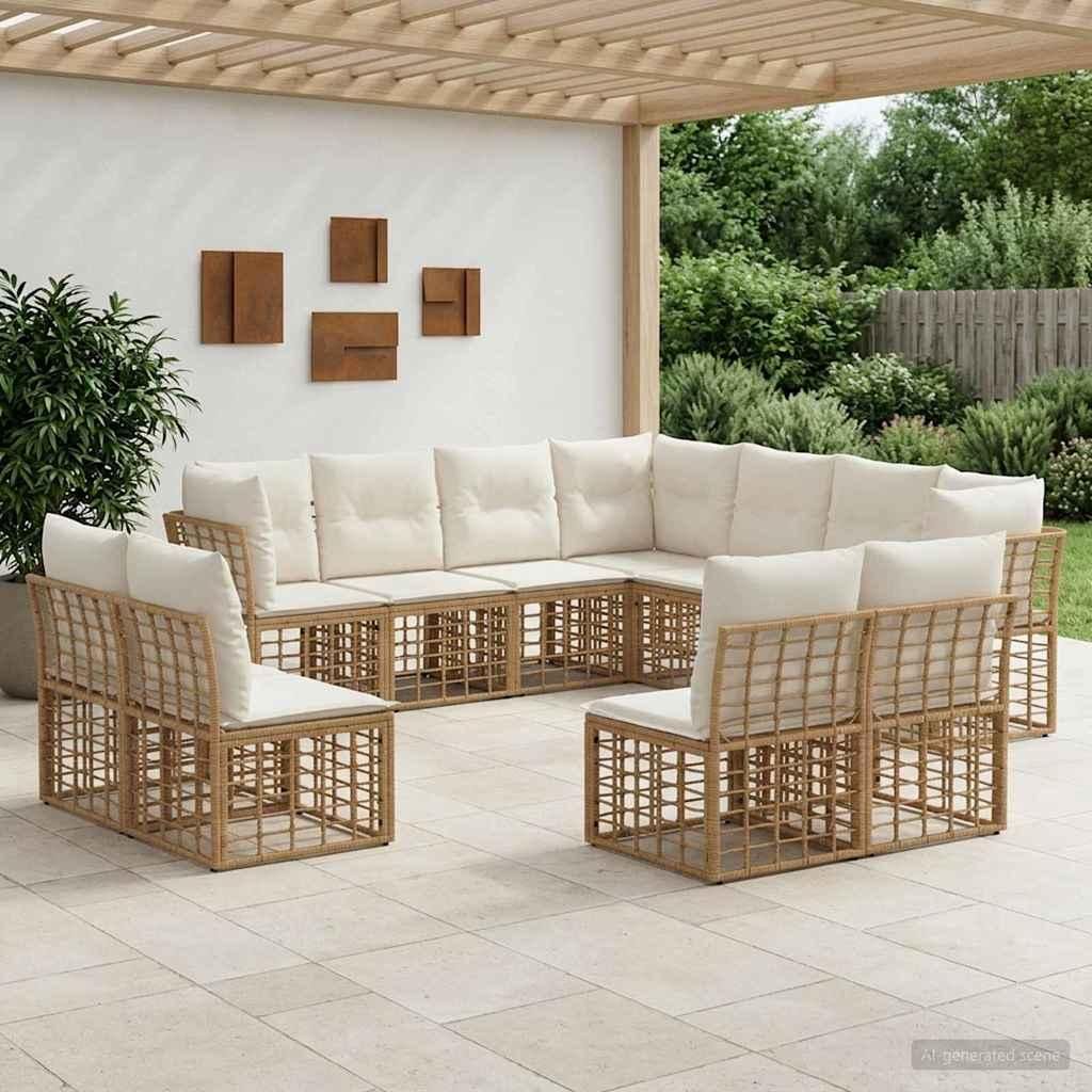 Maison Exclusive - Outdoor-Sofagarnitur Natur Polyester