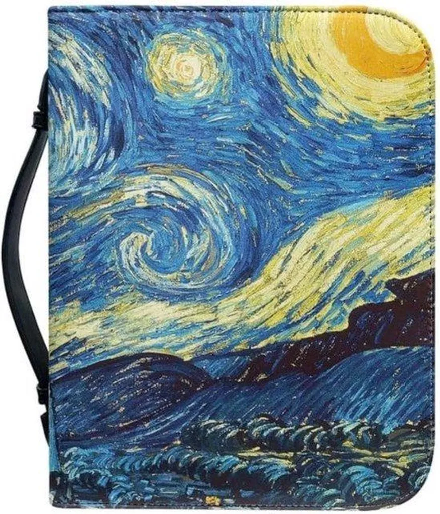 Protège-Bible contre l'usure avec zip robuste et décor peintures artistiques