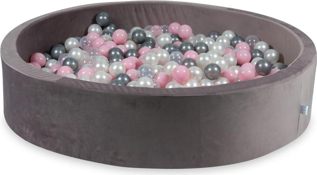 Bällebad 600 Teile 130x30 Velvet lila: perlmutt, transparent, silber, hellrosa