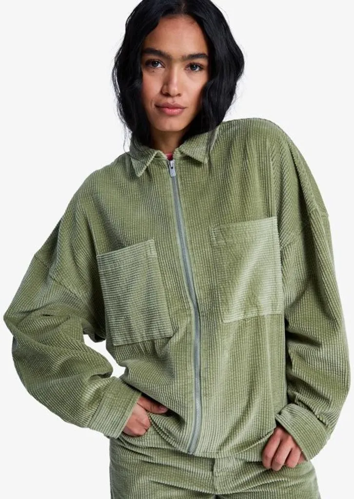 Pantalon confortable Roxy Chilled Out en velours vert pour le quotidien