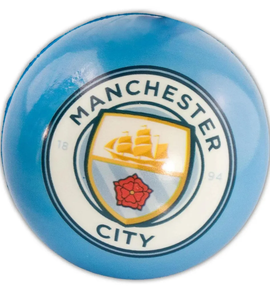 Mini Ballon en Mousse Man City Officiel Bleu - Soft Soccer MCFC 15cm