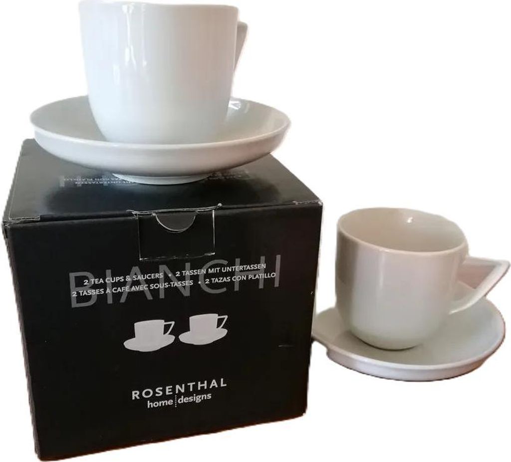 komplet 2 filiżanek ze spodkami do espresso  białe Zdjęcie produktu 